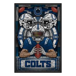 Sporticulture - Indianapolis Colts Framed Stained Glass Art Print - Blue