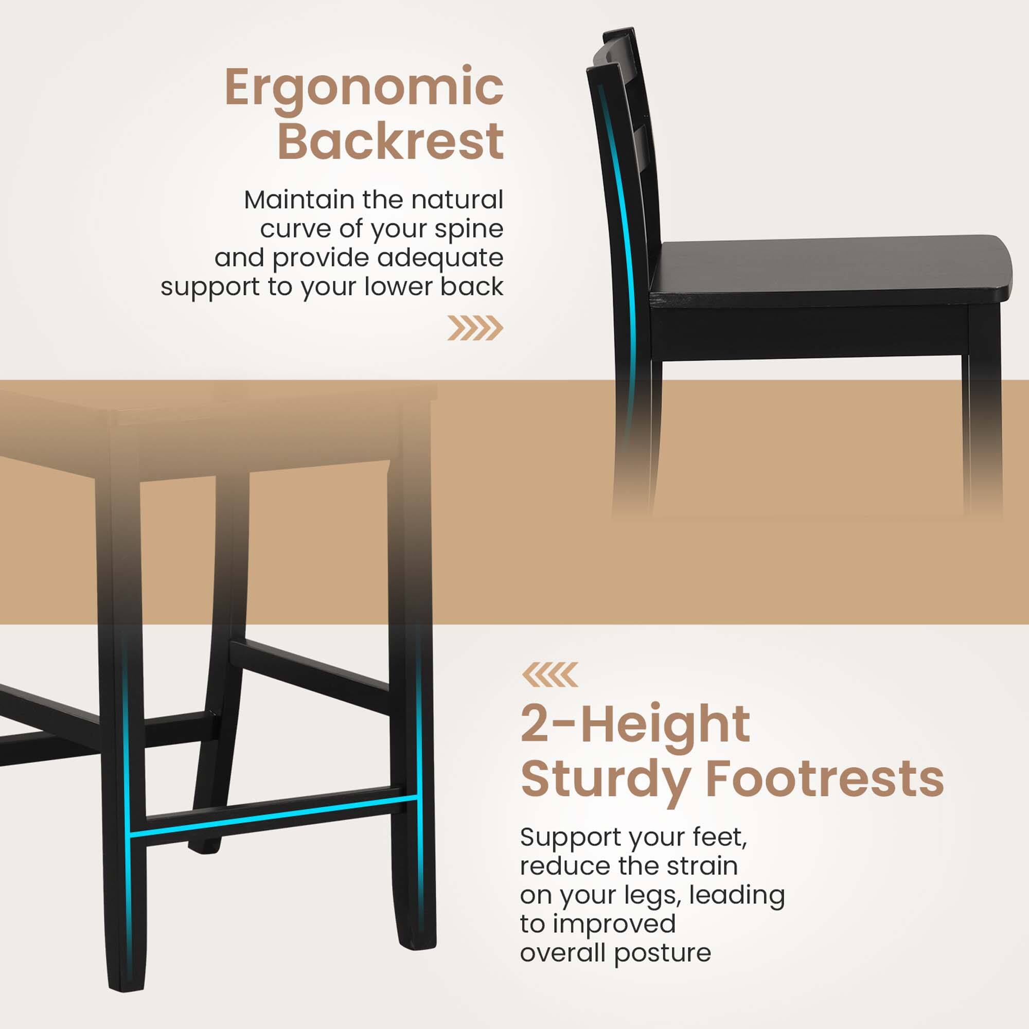 Ergonomic Backrest: Maintain the natural curve of your spine and provide adequate support to your lower back

2-Height Sturdy Footrests: Support your feet, reduce the strain on your legs, leading to improved overall posture