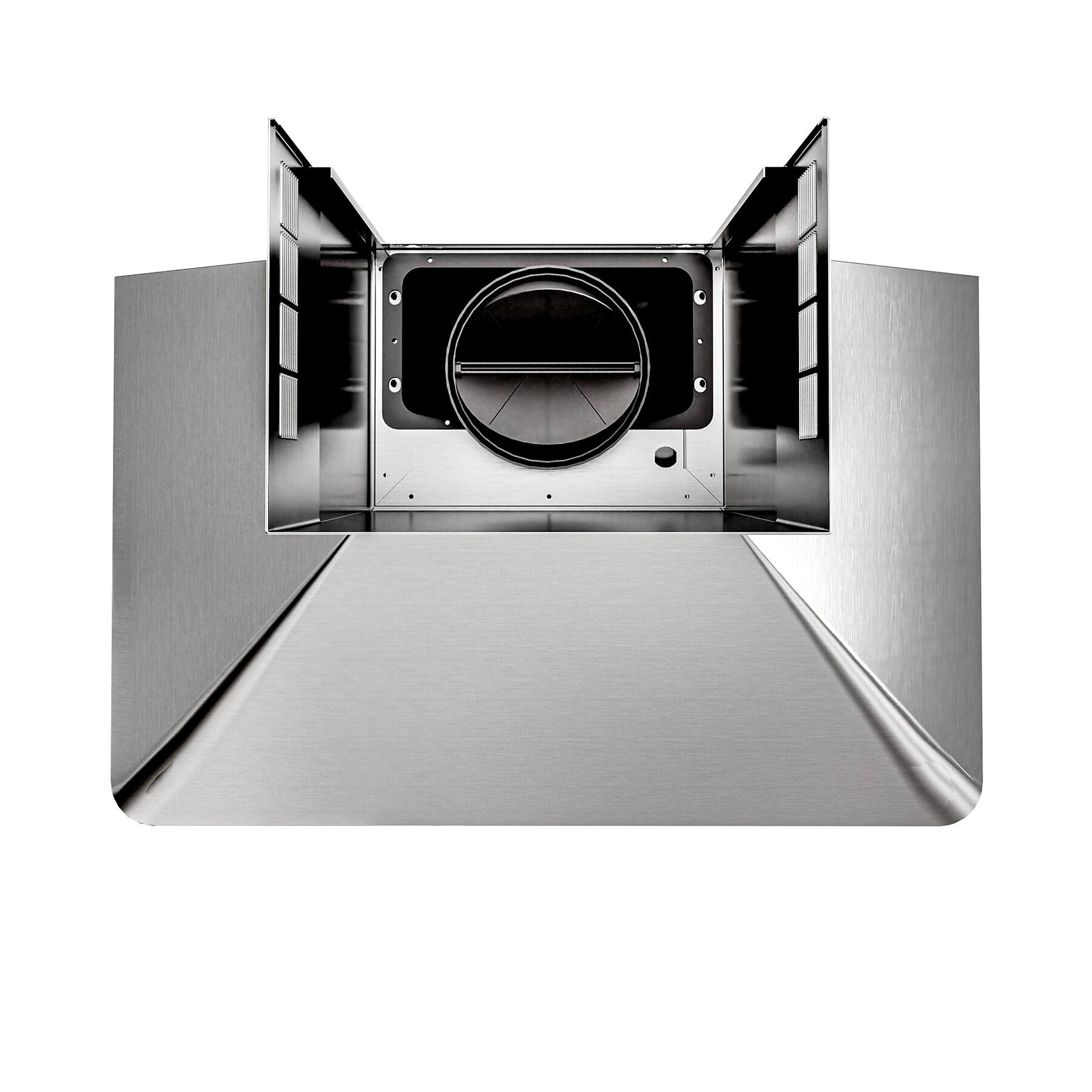 Back. Onefly - 36 Inches - Convertible - Wall Mount Range Hood - Stainless Steel.