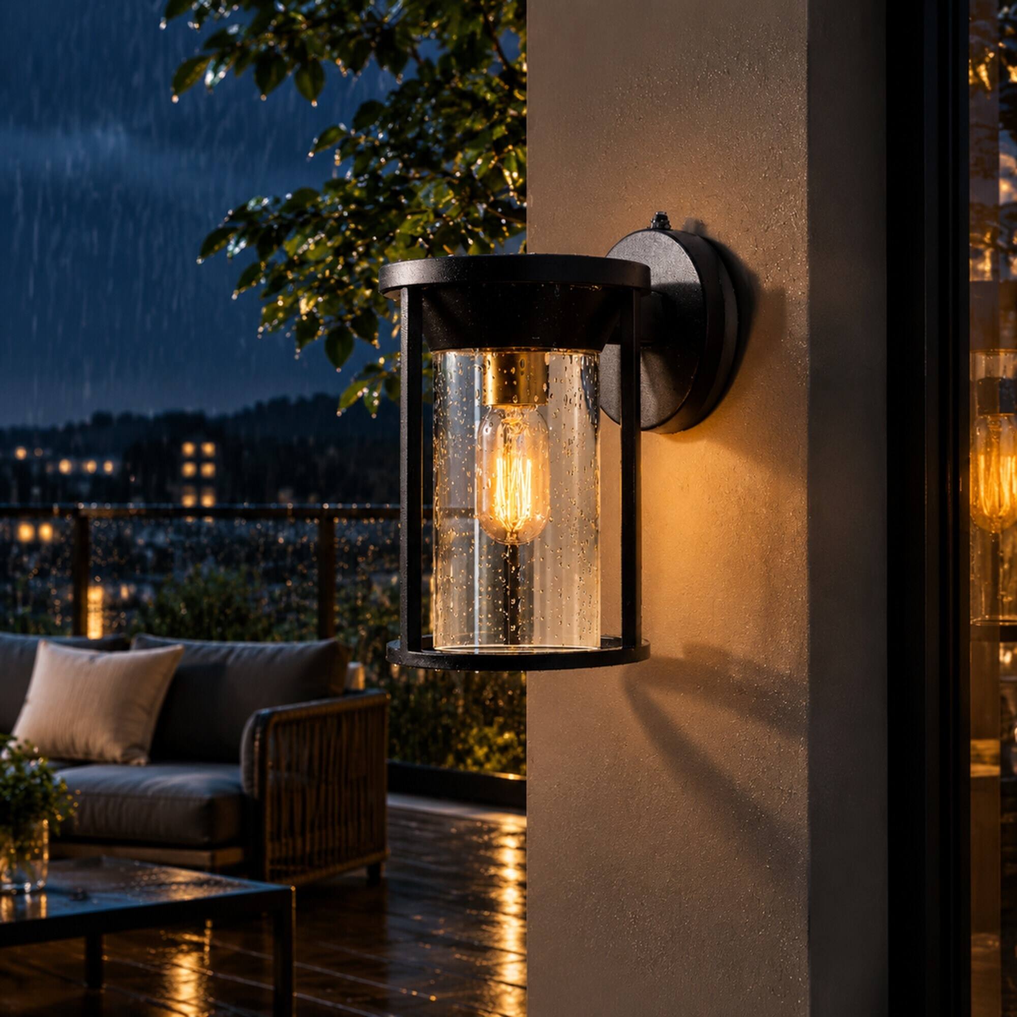 RYHNUYNE Dusk To Dawn 11 In Outdoor Wall Lantern Set Of 2, Waterproof ...
