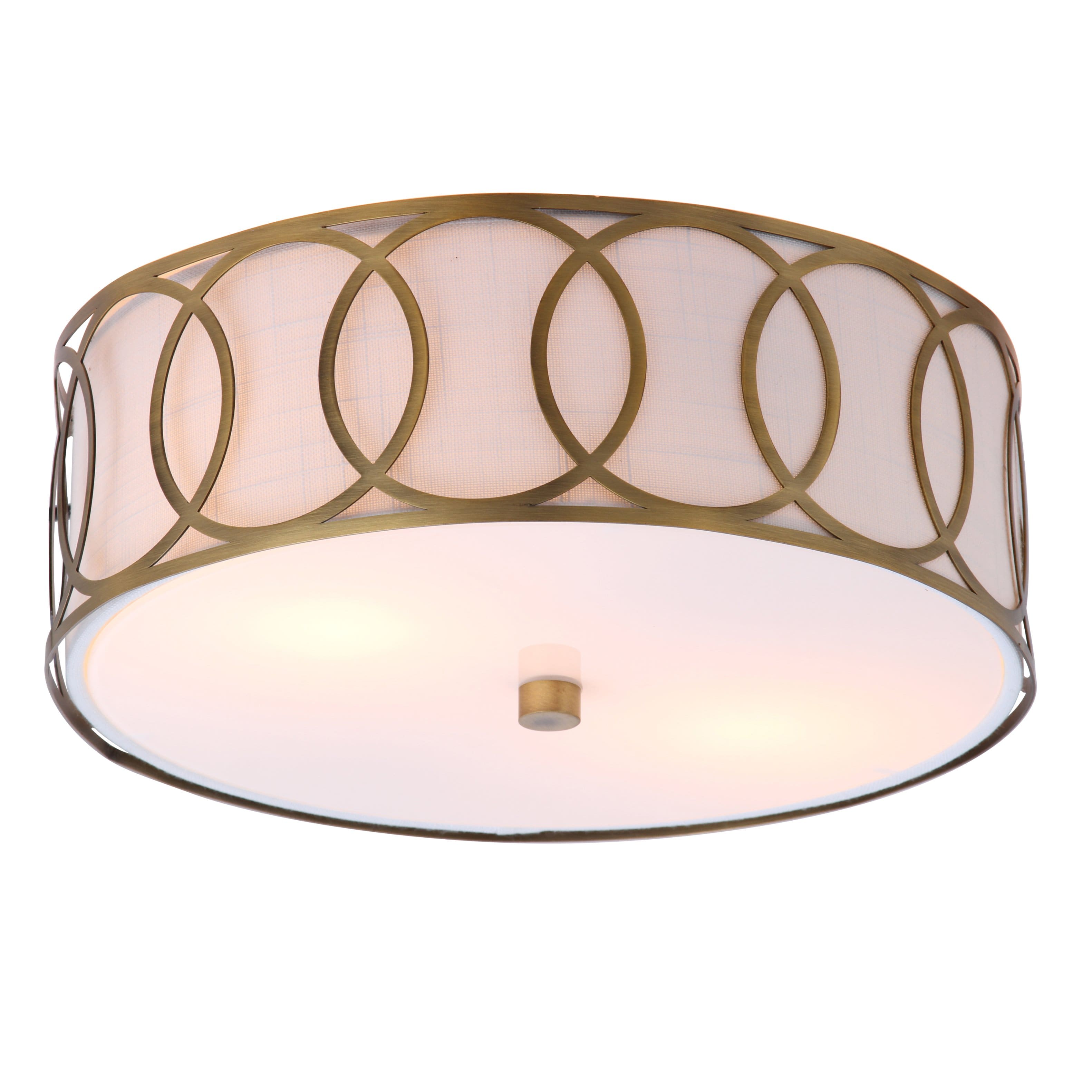 "Jonathan Y - Aria 2-Light 12.25"" Metal LED Flush Mount - Brass Gold" price history on PriceWatchPro