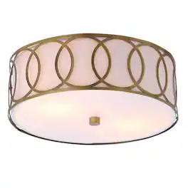 Jonathan Y - Aria 2-Light 12.25" Metal LED Flush Mount - Brass Gold