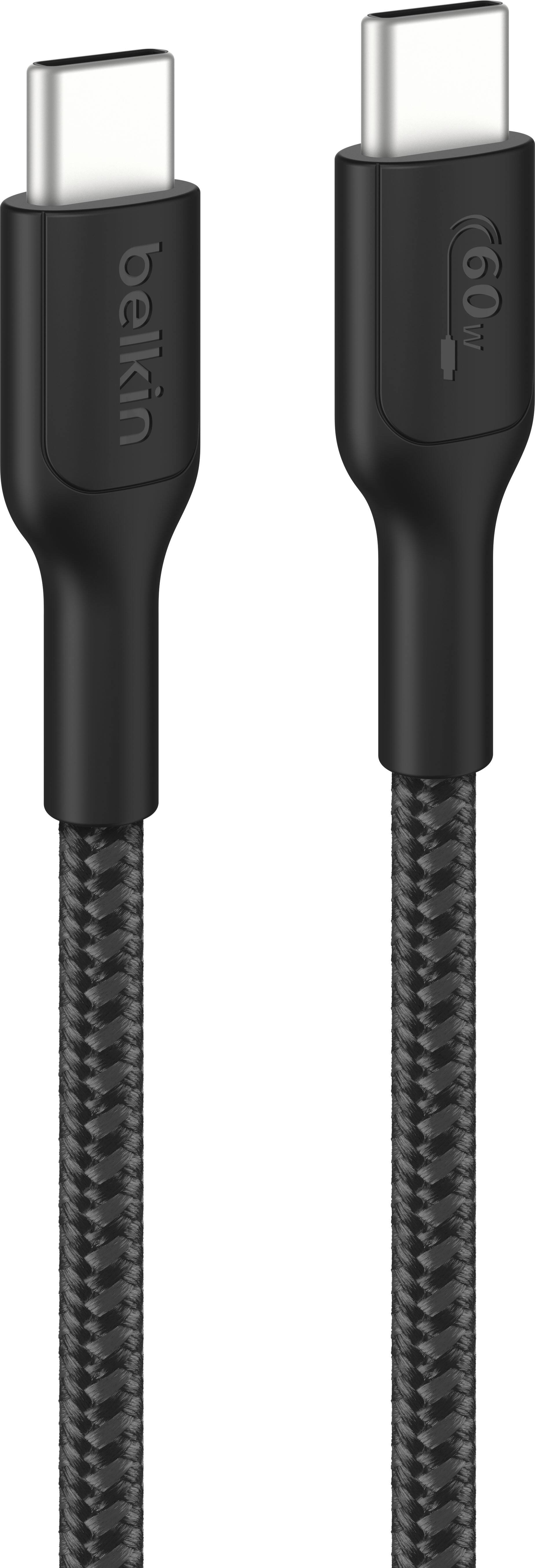 Belkin - BoostCharge Braided PCR USB-C to USB-C Cable 1M 2-Pack - Black