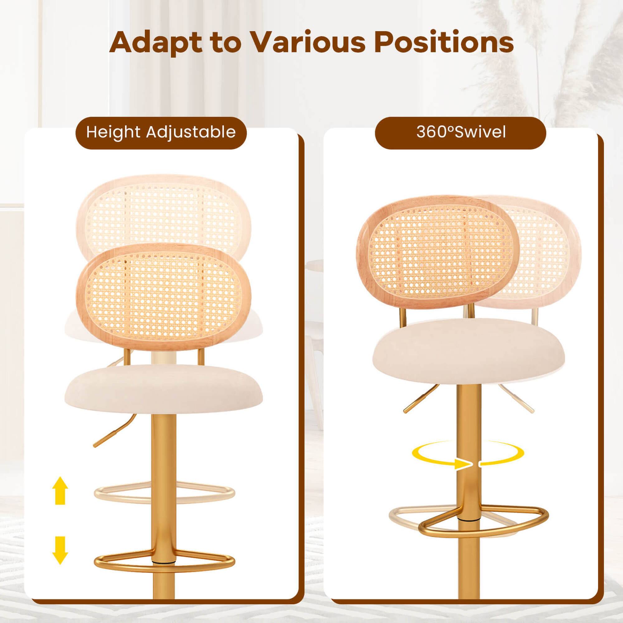 Adapt to Various Positions: Height Adjustable 360 Swivel