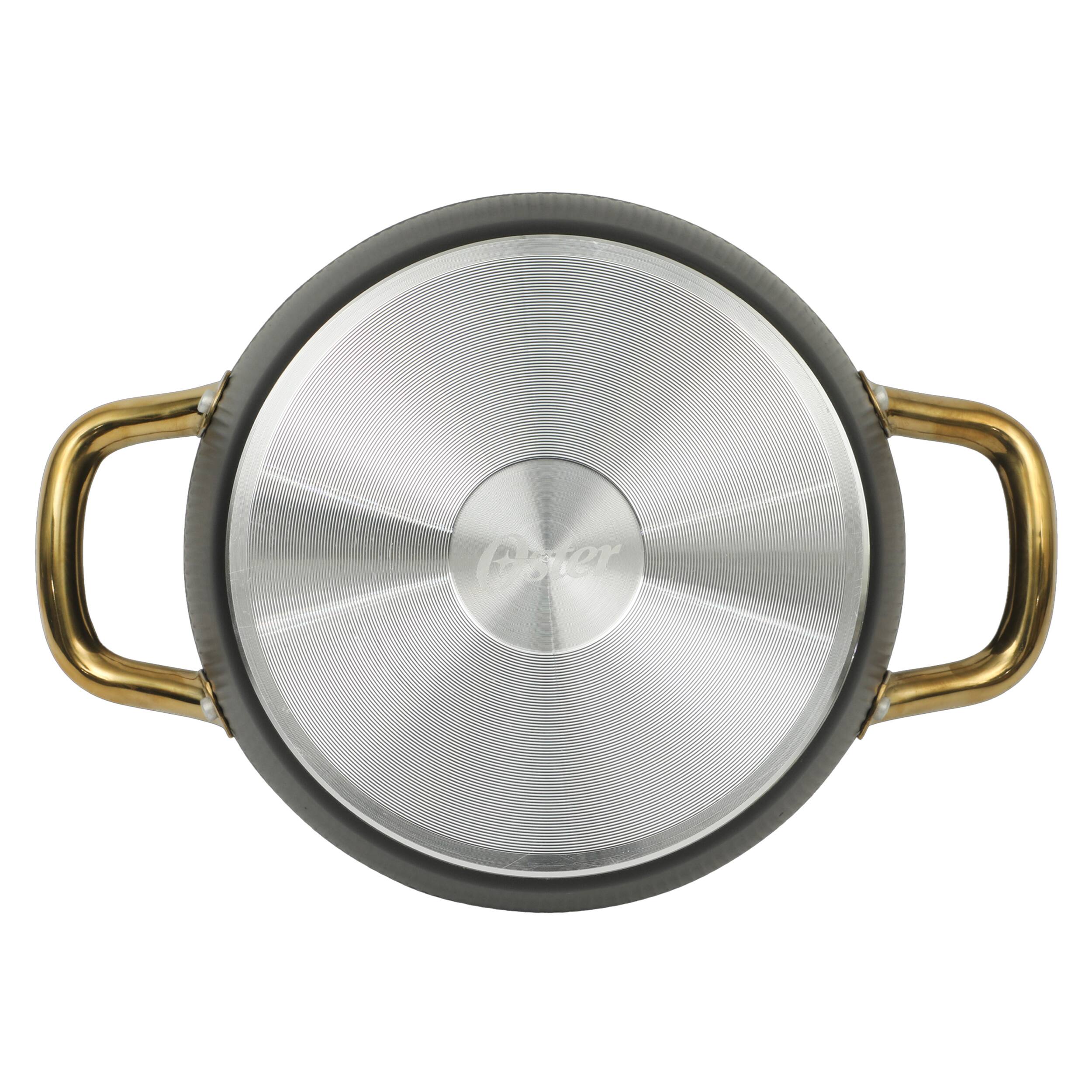 Alt View 3. Oster - Oster Abbottsford 7 Quart Nonstick Aluminum Dutch Oven with Glass Lid in Black - Black.