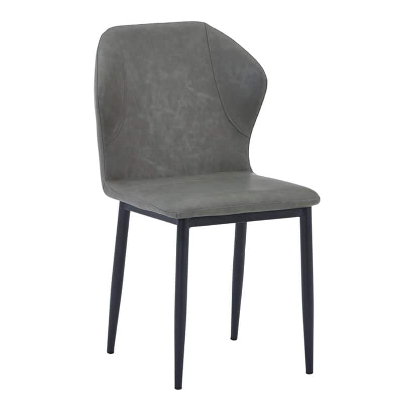 LeisureMod - Mosaic Modern Fabric Upholstered Side Dining Chair with Accent Diamond Stitched Backrest and Metal Legs - Olive Green