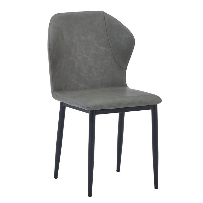 Front. LeisureMod - Mosaic Modern Fabric Upholstered Side Dining Chair with Accent Diamond Stitched Backrest and Metal Legs - Olive Green.