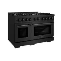ZLINE 48" Select Double Oven Gas Range w/ 8 Burners in Black Stainless Steel (HGRB-48) - Front_Zoom