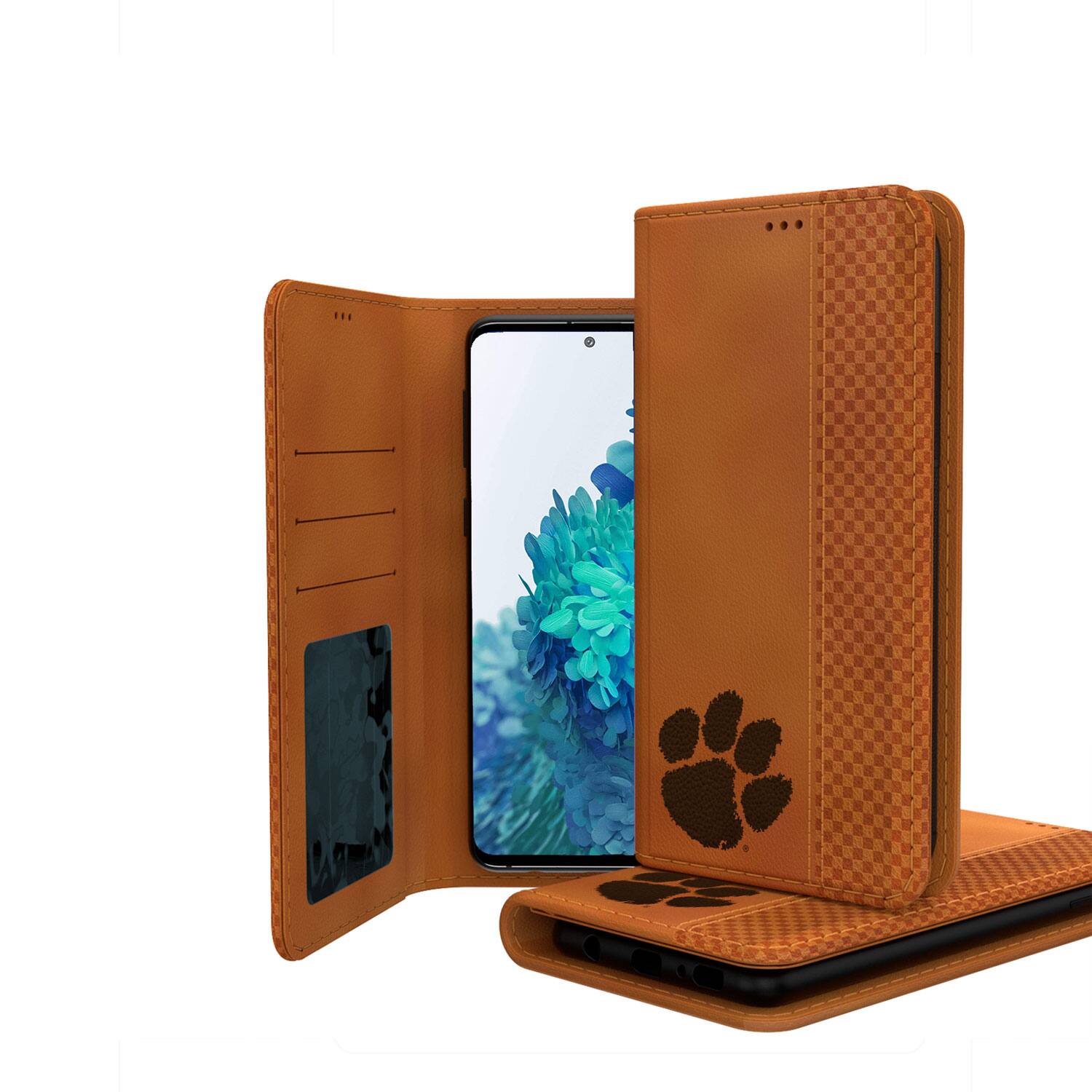 Alt View 2. Keyscaper - Clemson Tigers Galaxy Burn Design Folio Case - S25 - Multicolor.