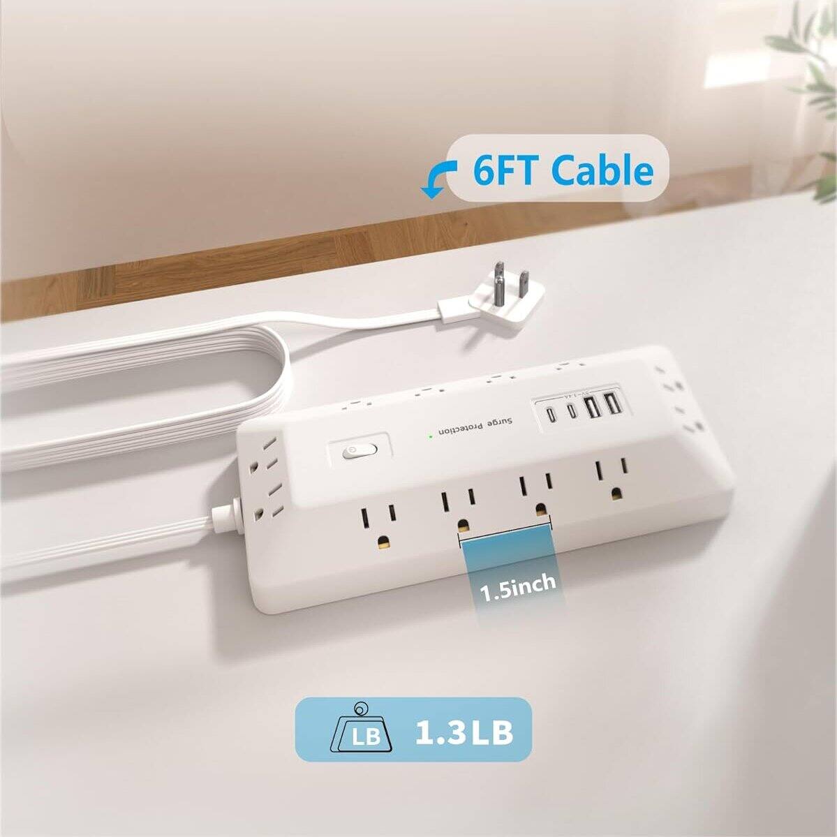 6FT Cable Surge Protection  
1.5 inch LB  
1.3 LB