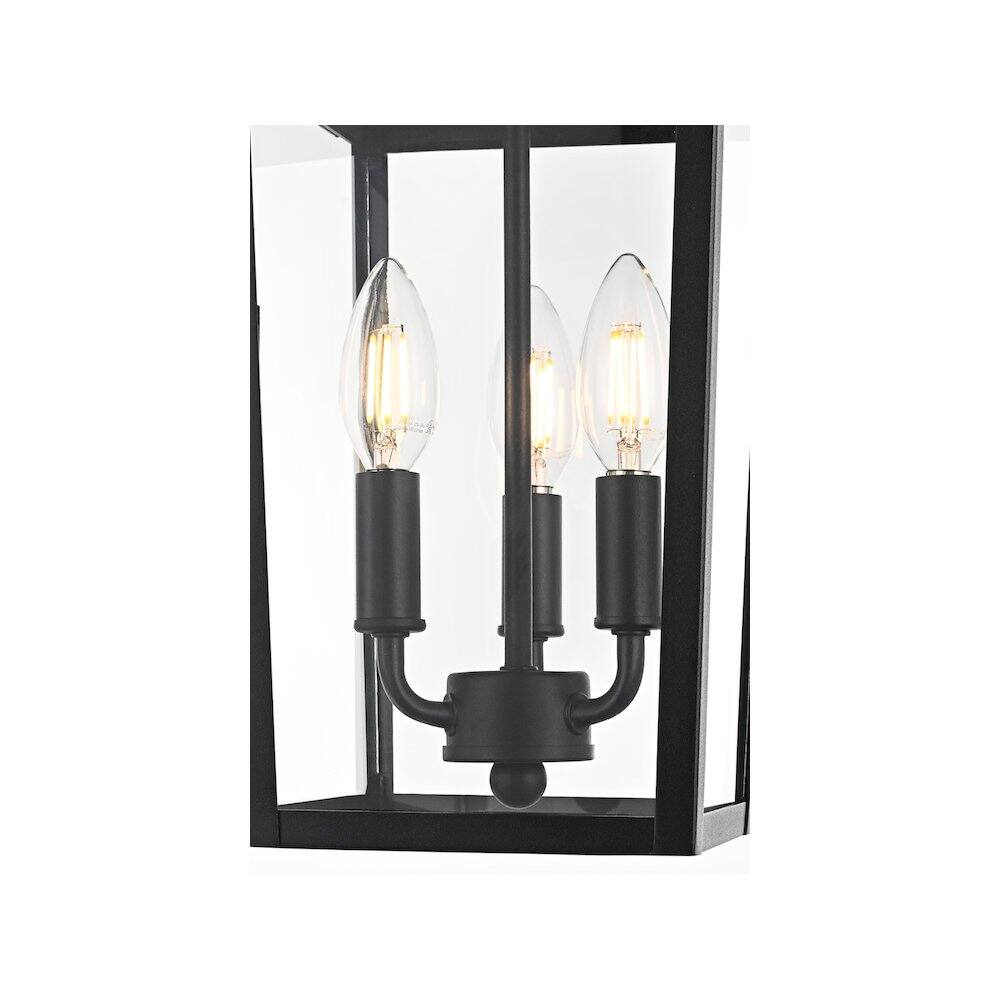 Alt View 2. Elegant Lighting - Riggs 8 x 15 inch Outdoor Pendant in Black - Black.