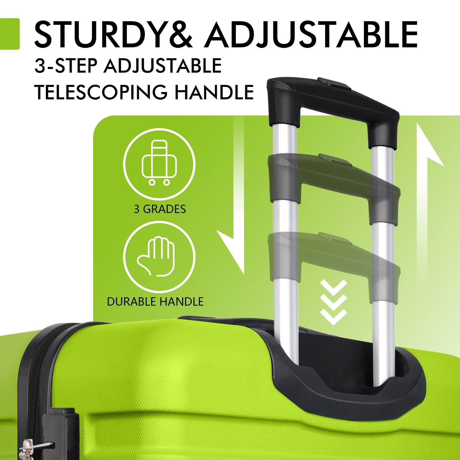 STURDY & ADJUSTABLE  
3-STEP ADJUSTABLE TELESCOPING HANDLE  
3 GRADES  
DURABLE HANDLE