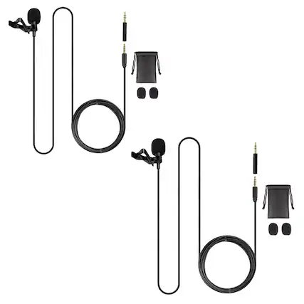Front. 5 CORE - 5 Core Microphone 2Pcs Lavalier Mic Wearable Omnidirectional Condenser 3.5mm Body Microfono.