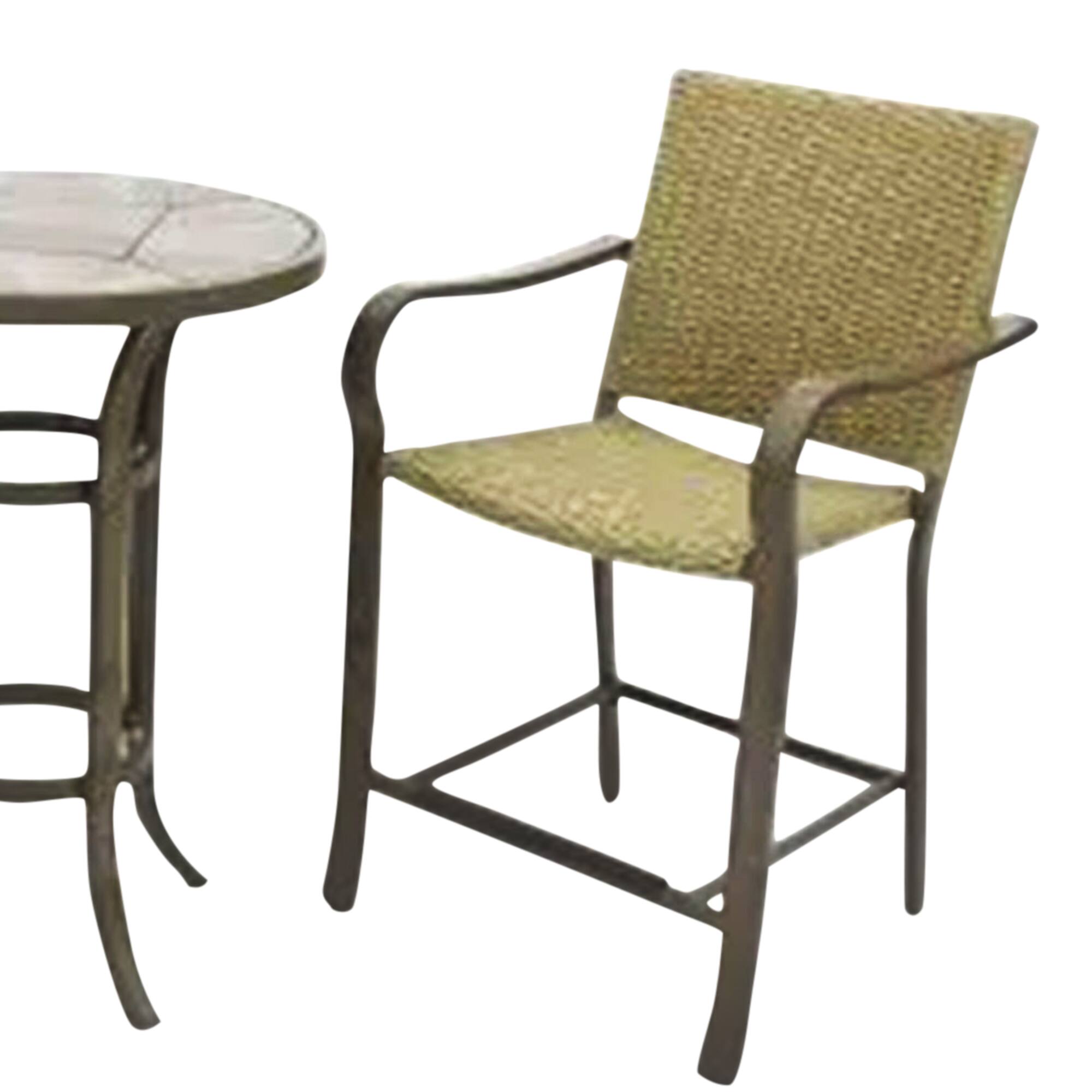 Alt View 4. Four Seasons Courtyard - Four Seasons Courtyard Amalfi 3 Piece Balcony Height Outdoor Dining Set, Beige - Beige.