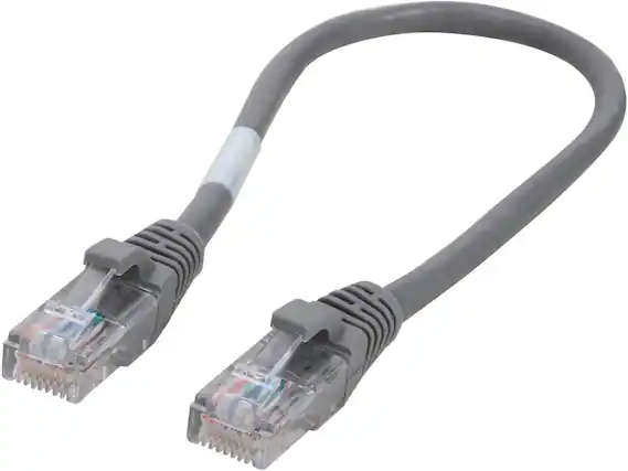 Front. Cables to Go - C2G 24814 Cat5e Cable - Snagless Unshielded Ethernet Network Patch Cable, Gray (1 Foot, 0.30 Meters).