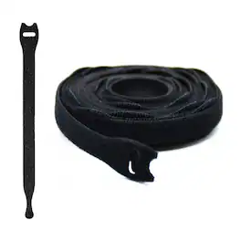 Grizzly Supply - 8" Back to Back Hook and Loop Cable Tie 25/roll - Black