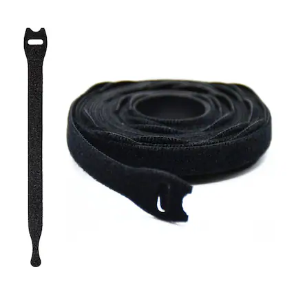Front. Grizzly Supply - 8" Back to Back Hook and Loop Cable Tie 25/roll - Black.