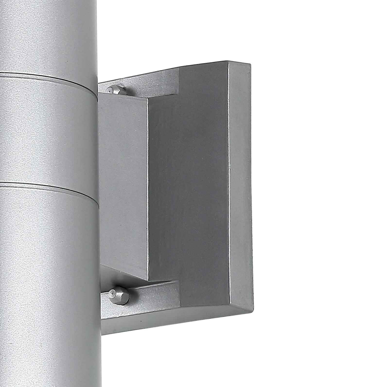 Alt View 5. Jonathan Y - Duo 6" 2-Light Modern Midcentury Cylinder Outdoor Metal/Glass Integrated LED Sconce with Uplight, Silver - Silver.