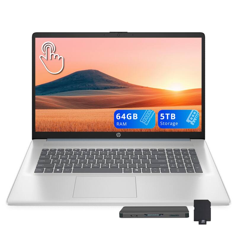 HP - 17.3 " Touchscreen Laptop, Intel Ultra 7 255U,64GB DDR5,4TB SSD, Copilot AI,Win 11,1TB Dock Set - Blue