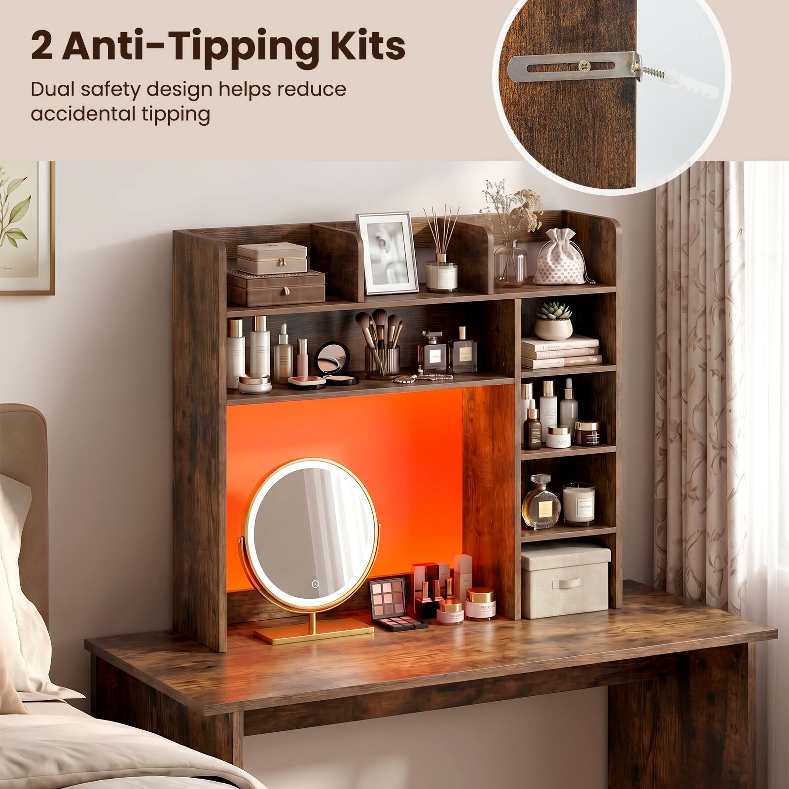 2 Anti-Tipping Kits  
Dual safety design helps reduce accidental tipping