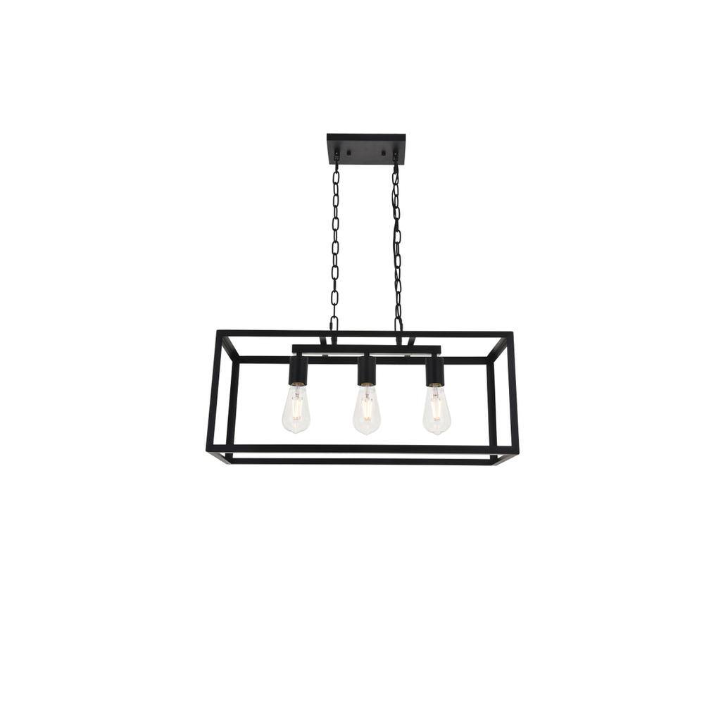 Alt View 7. Living District - Resolute 3 light black Pendant - Black.