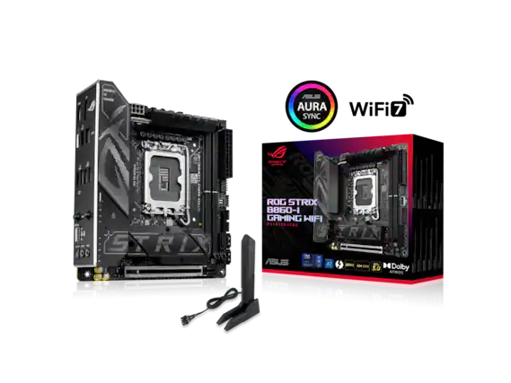ASUS ROG STRIX B860-I GAMING WIFI
ASUS AURA SYNC
Dolby Atmos 5.0
DDR4 5166 MHz
DDR4 3200 MHz
AI Overclocking
2.0
2020