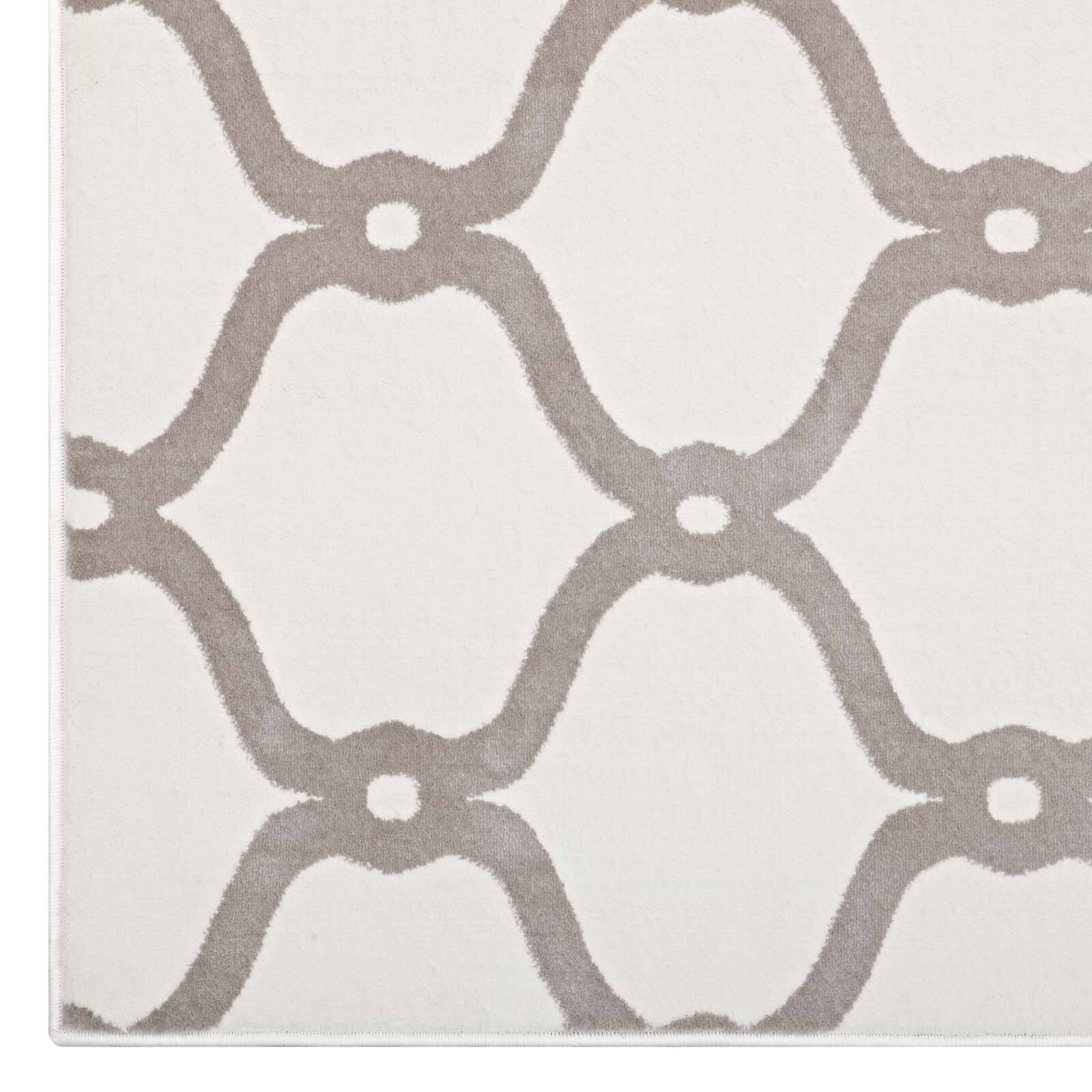 Alt View 1. Modway - Beltara Chain Link Transitional Trellis Area Rug - Beige and Ivory.