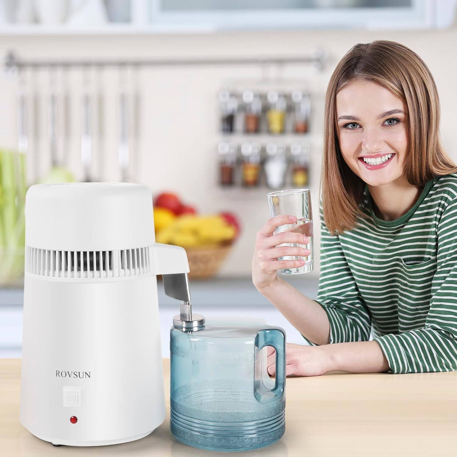 Alt View 1. Winado - 1.1 Gallon/4L Water Distiller w/Flame-Retardant Material, BPA-Free Container & Stainless Steel Interior for Home - White.