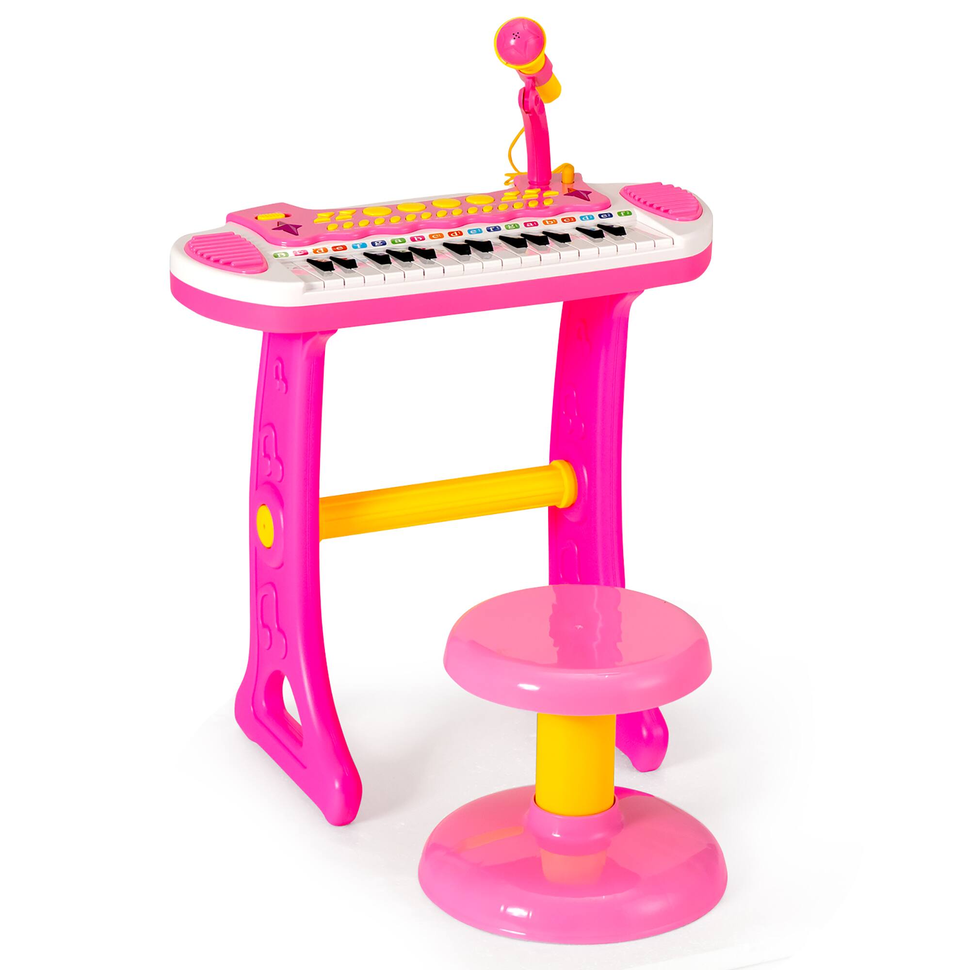 Alt View 18. Costway - 31 Key Kids Piano Keyboard Toy Toddler Musical Instrument with Microphone - Pink.