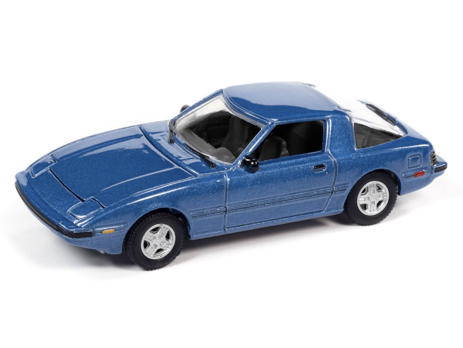 Alt View 1. Johnny Lightning - 1982 Mazda RX-7 Blue Met. & 1981 Datsun 280ZX Orange Mist "Import Heat" 2 pc Set 1/64 Model Cars by Johnny Lightning.