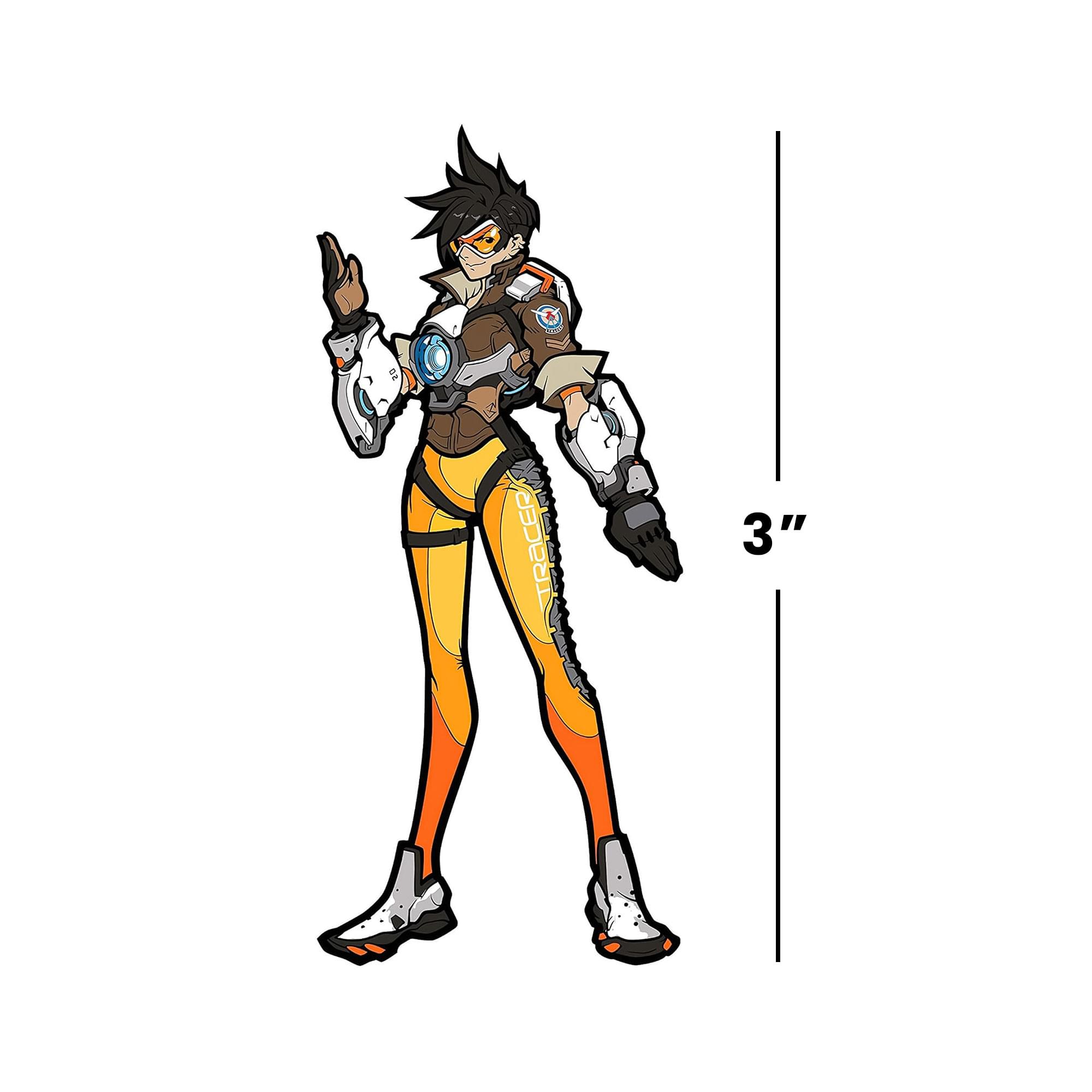 Alt View 3. CMD Collectibles - Overwatch 3-Inch Collectible Enamel FiGPiN Wave 1 - Tracer - Yellow.