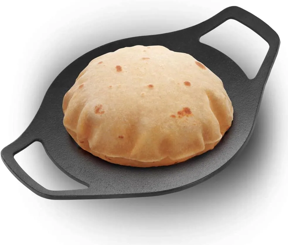Hawkins - CIT24 24cm Cast Iron Tava Griddle - Black