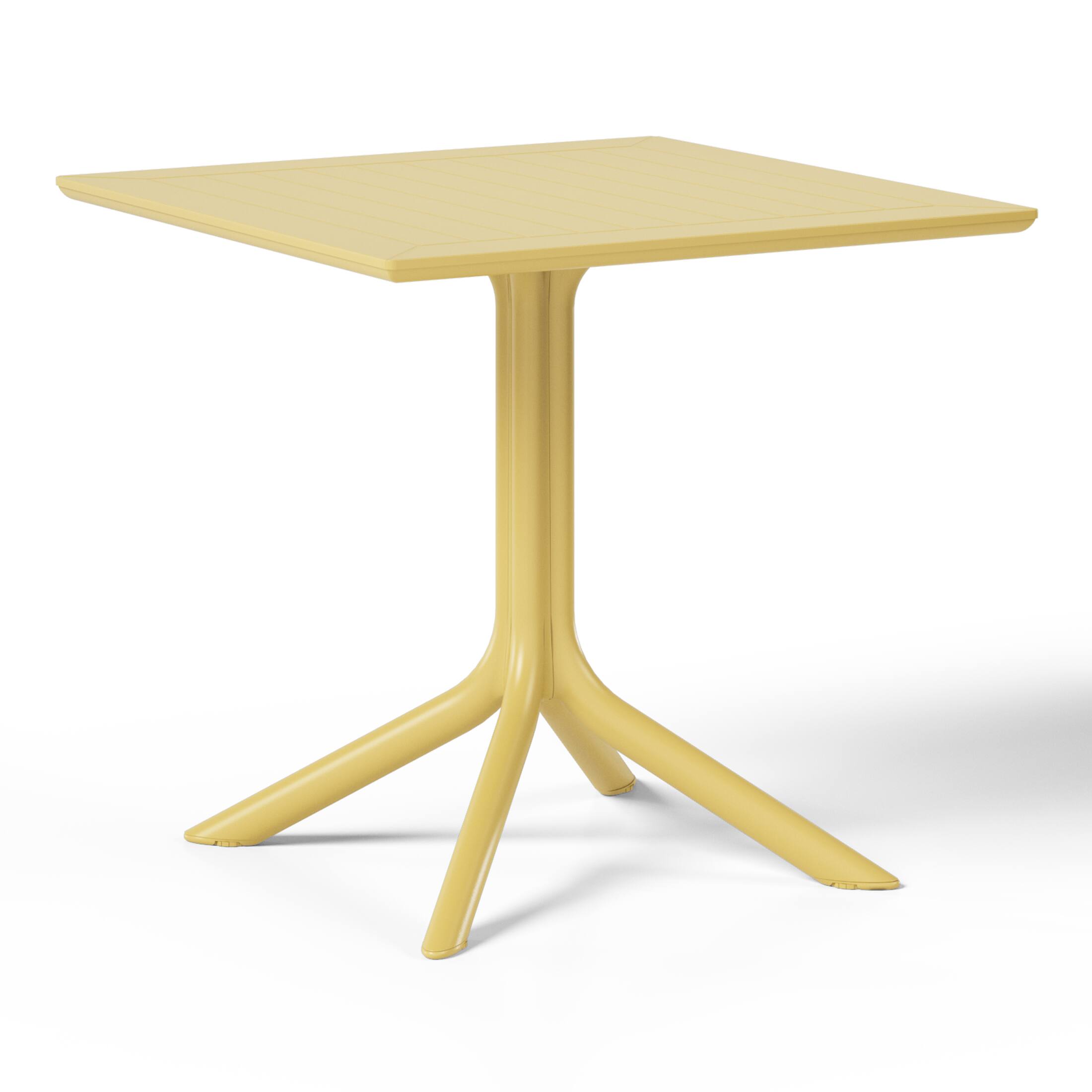 Alt View 1. WestinTrends - WestinTrends Playa 31.5" Square Outdoor Plastic Resin Patio Dining Table for 4 - Yellow.