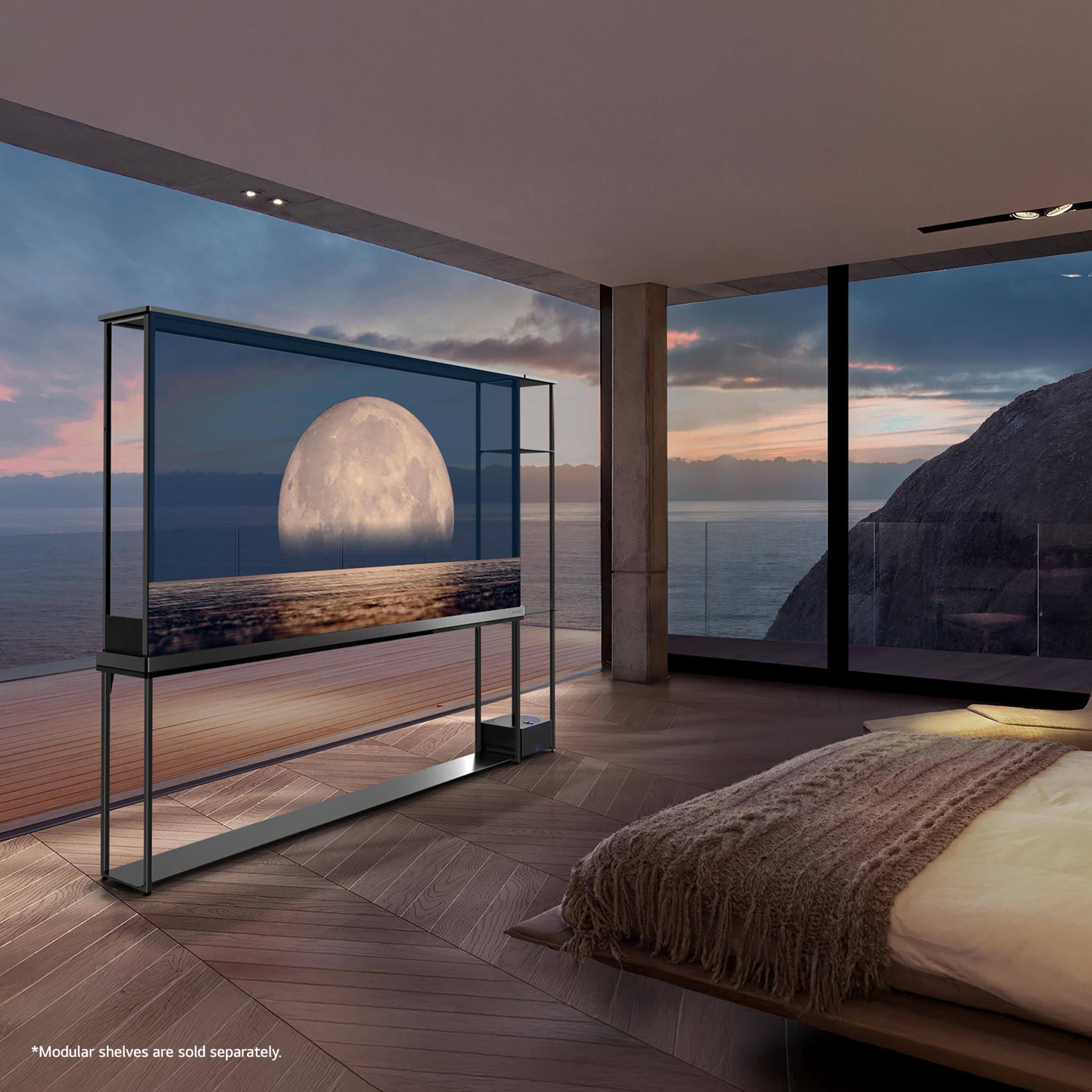 Modular shelves are sold separately.