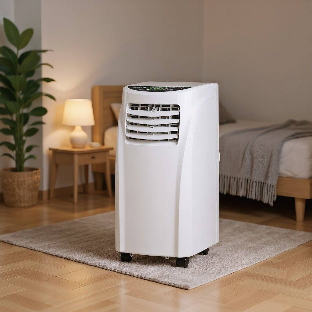 Resenkos - Air Conditioner, Cooler,8000 BTU Portable Air Conditioner with Sleep Mode and Dehumidifier Function - White