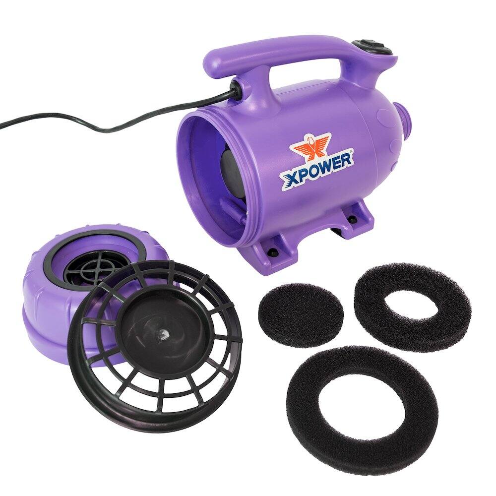 Back. XPOWER - B-2 Pro at Home Pet Grooming Dog Force Hair Dryer and Vacuum - Purple.