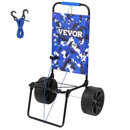 VEVOR - Beach Dolly with Big Wheels for Sand, 15.4" x 15.7" Cargo Deck, w/ 10" PE Solid Wheels, 69LBS Loading Capacity - Black,Blue