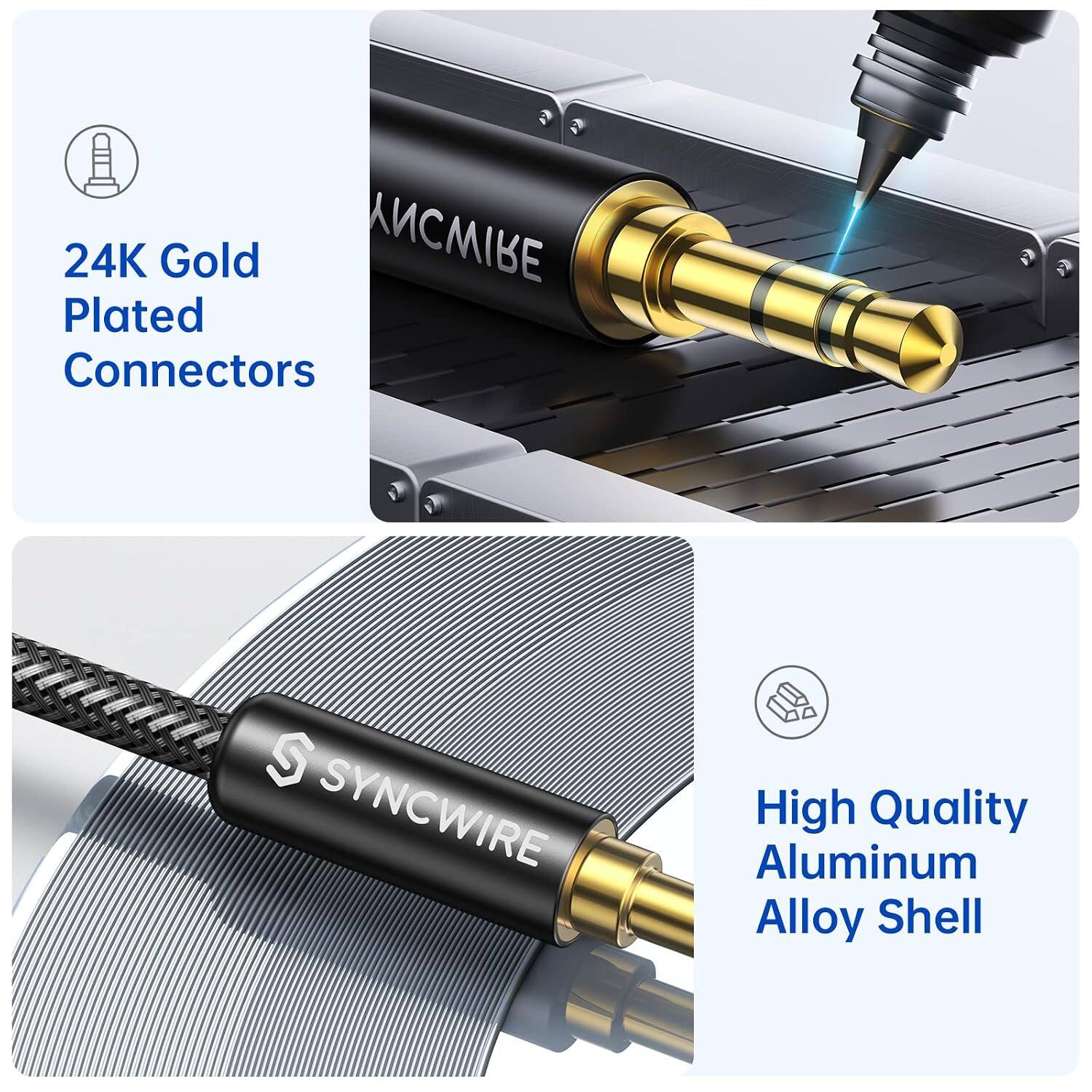 24K Gold Plated Connectors  
SYNCWIRE  
High Quality Aluminum Alloy Shell