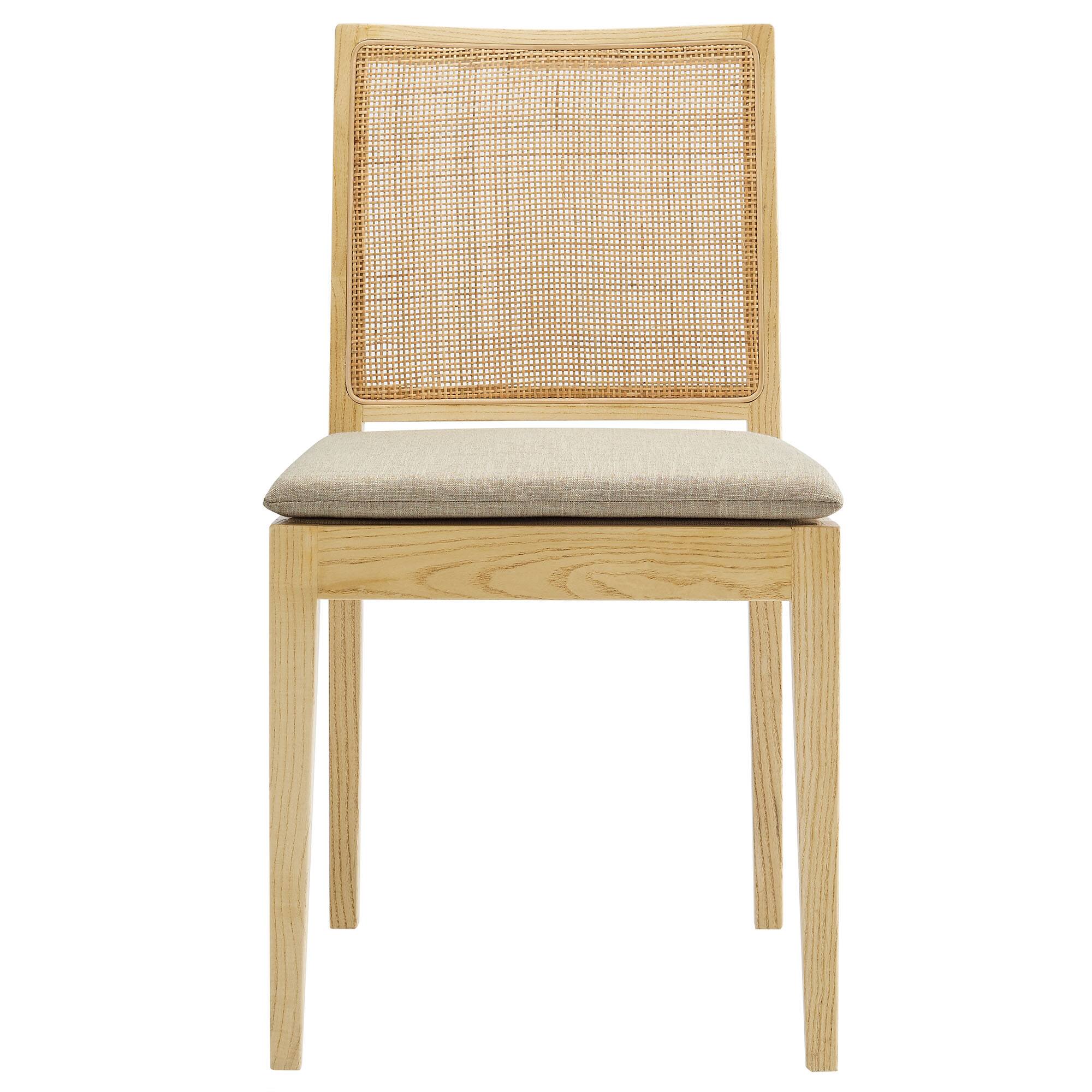 Alt View 4. Modway - Ovard Wood and Rattan Dining Chair by Modway - Natural.