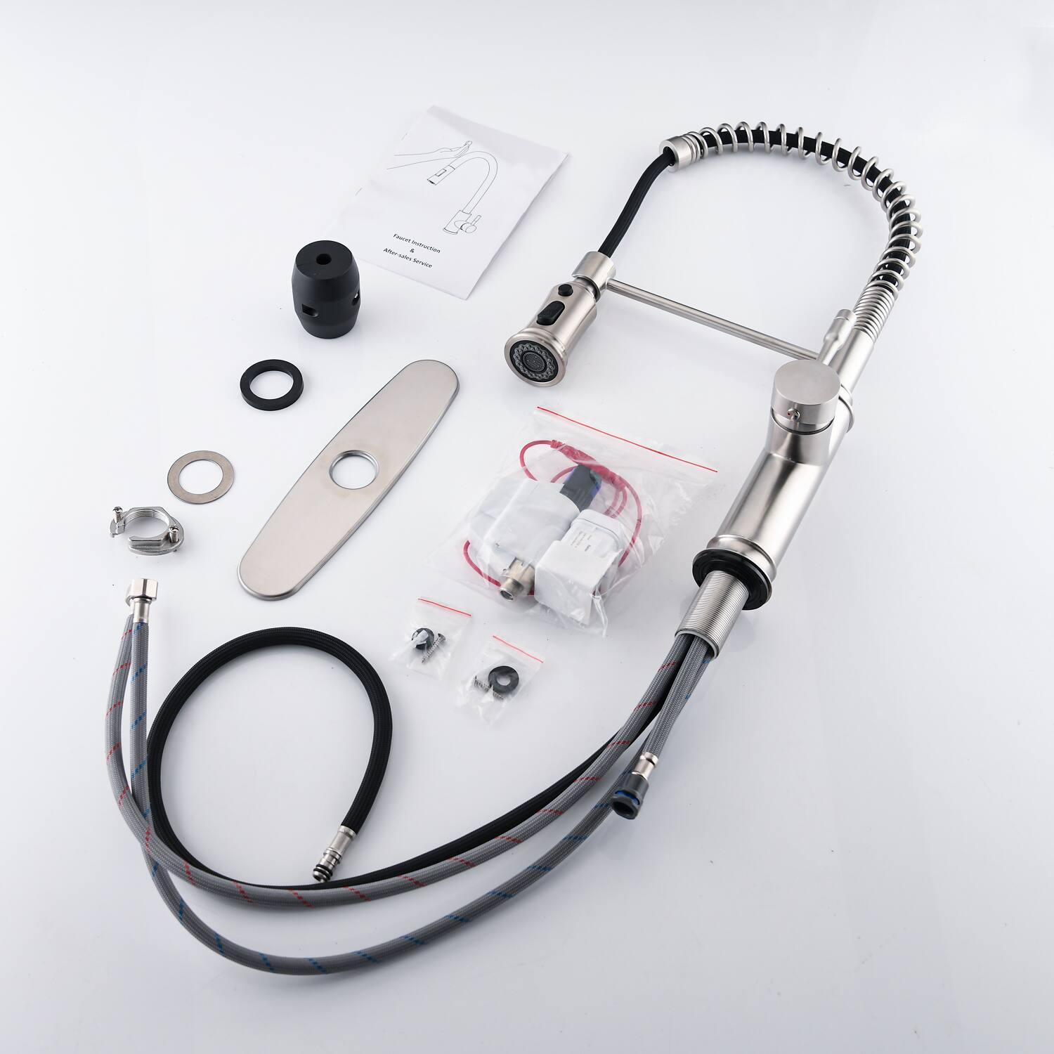 Alt View 2. Siljoy - Touch Kitchen Faucet with Pull Down Sprayer - Brushed Nickel.