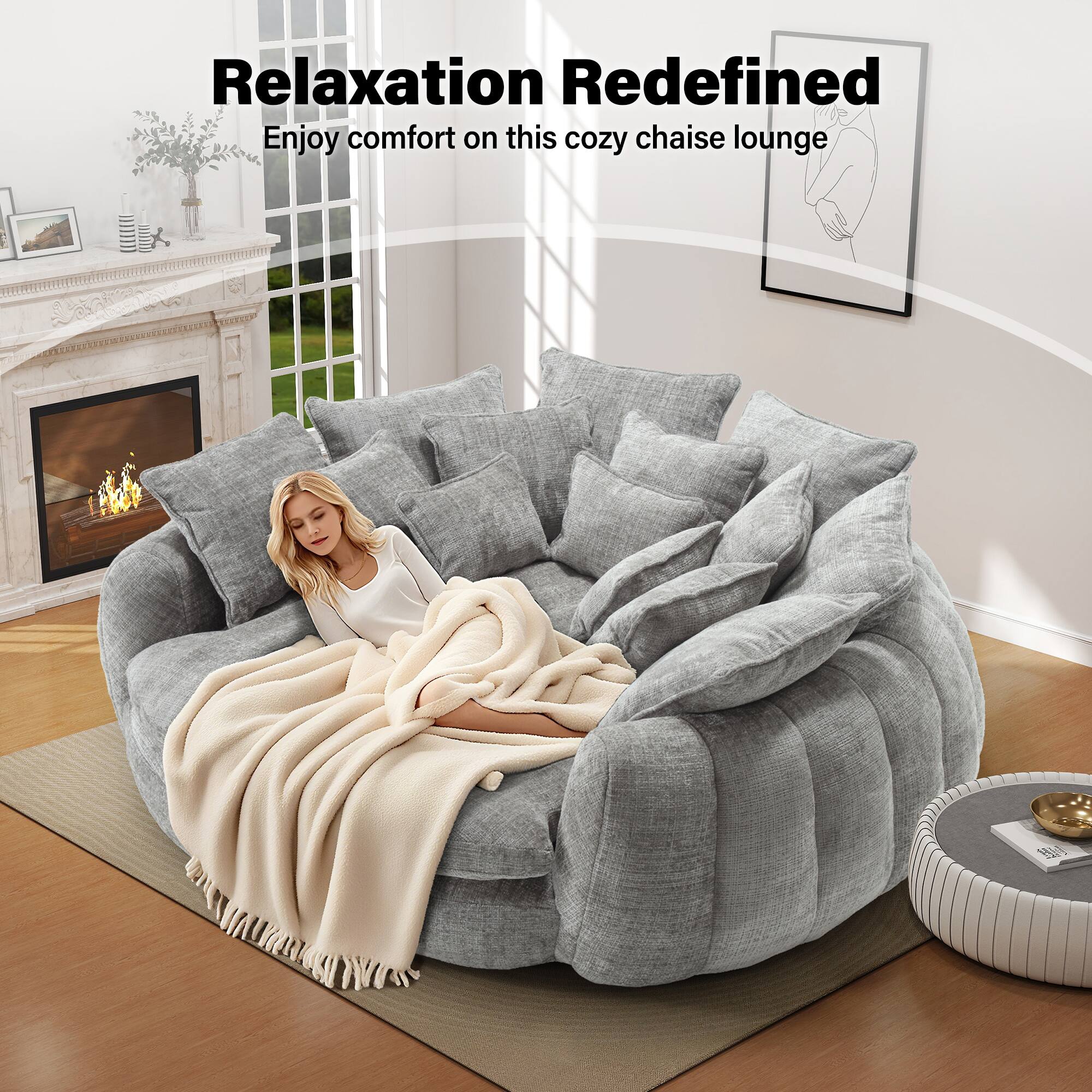 Relaxation Redefined  
Enjoy comfort on this cozy chaise lounge
