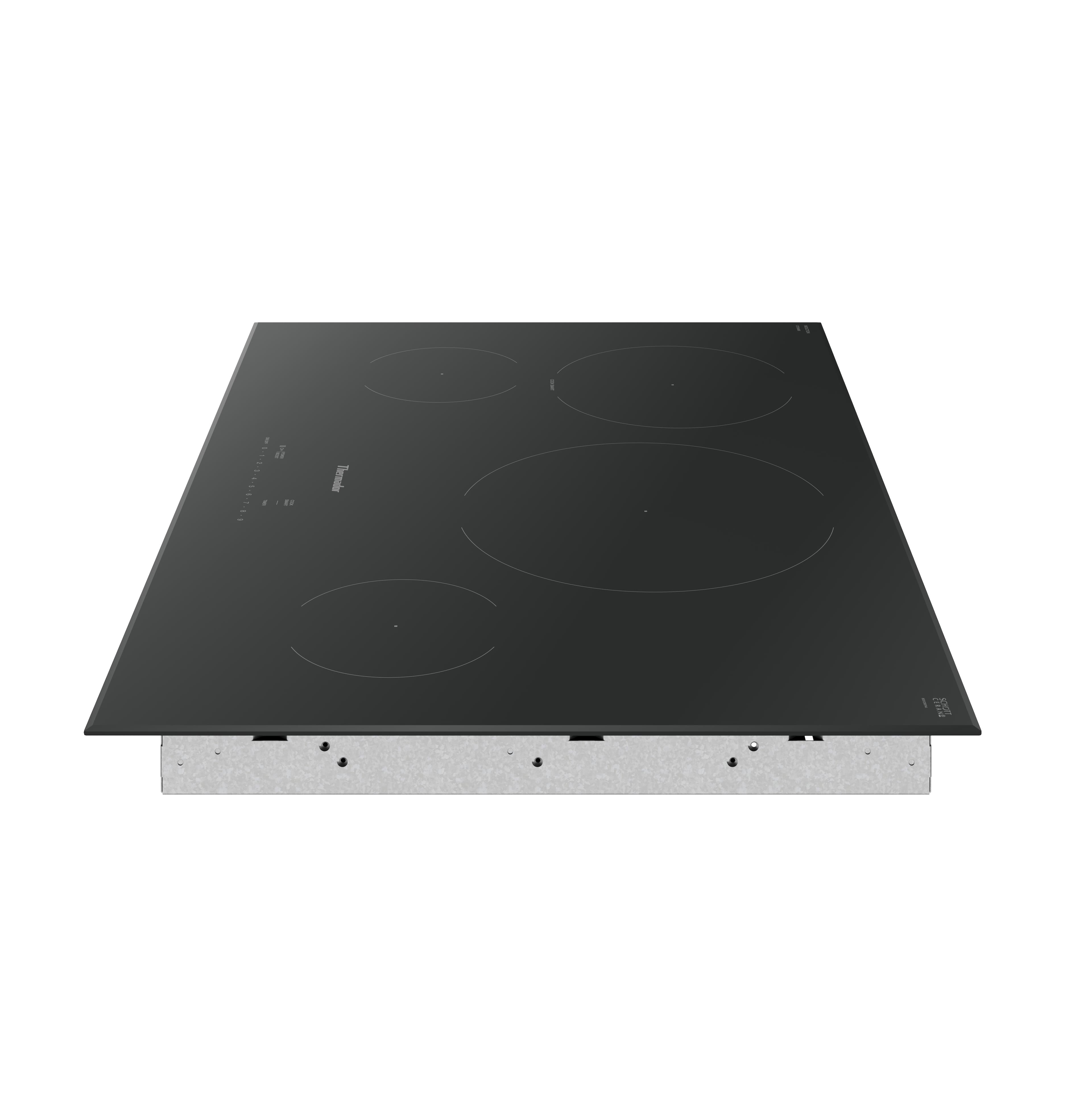 Angle. Thermador - Masterpiece Series 30" Built-In Electric Induction Cooktop with 4 Elements and Wifi - Black.