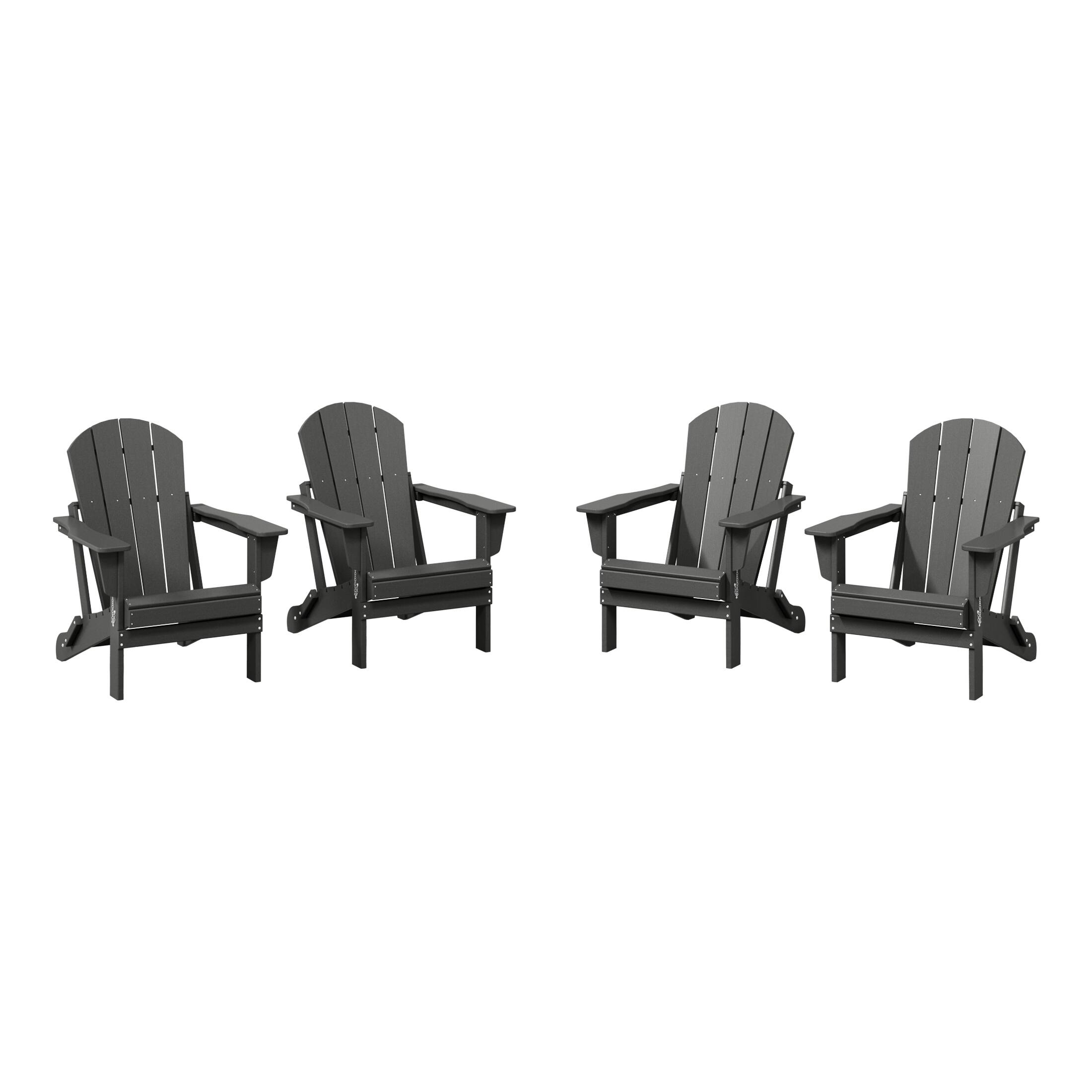 WestinTrends - Malibu Outdoor HDPE Folding Poly Adirondack Chairs (Set of 4) - Gray price history on PriceWatchPro