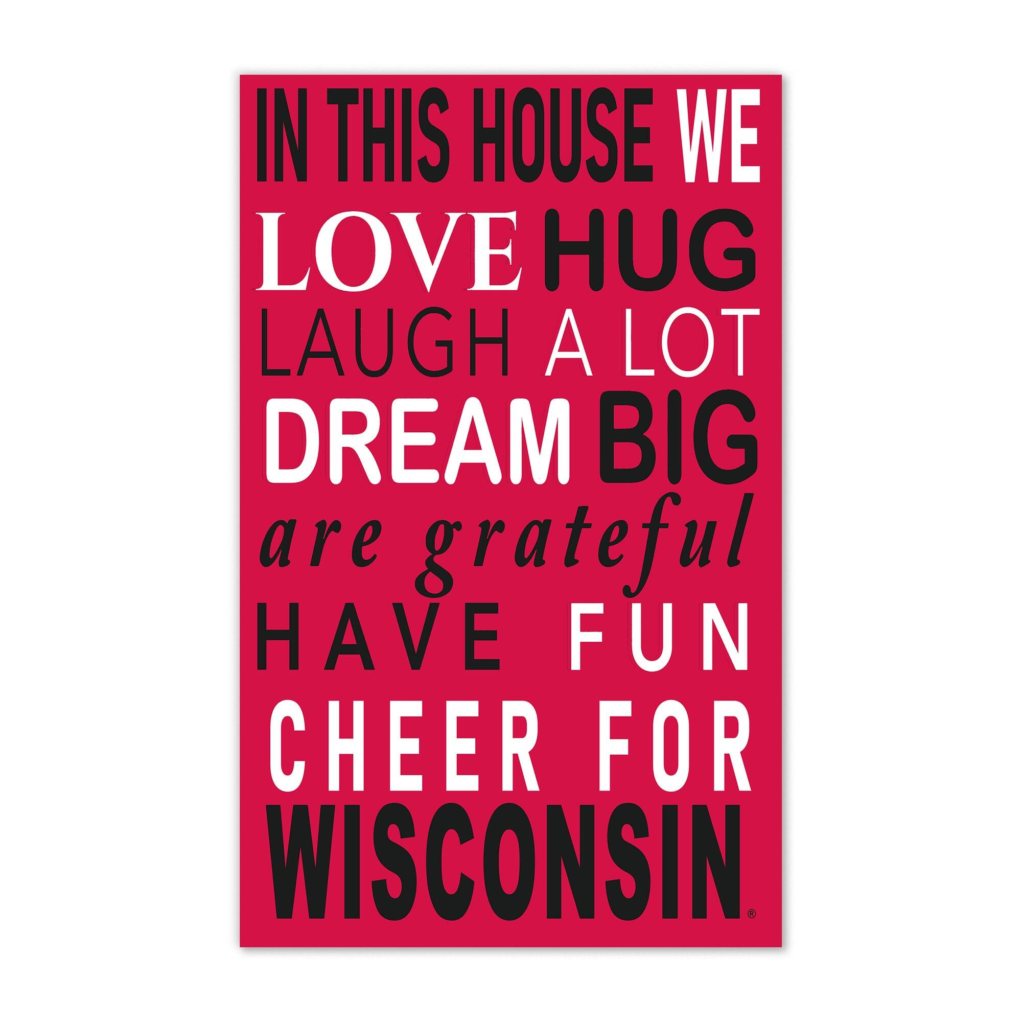 Wisconsin Badgers 11" x 19" Briteline In This House Sign
