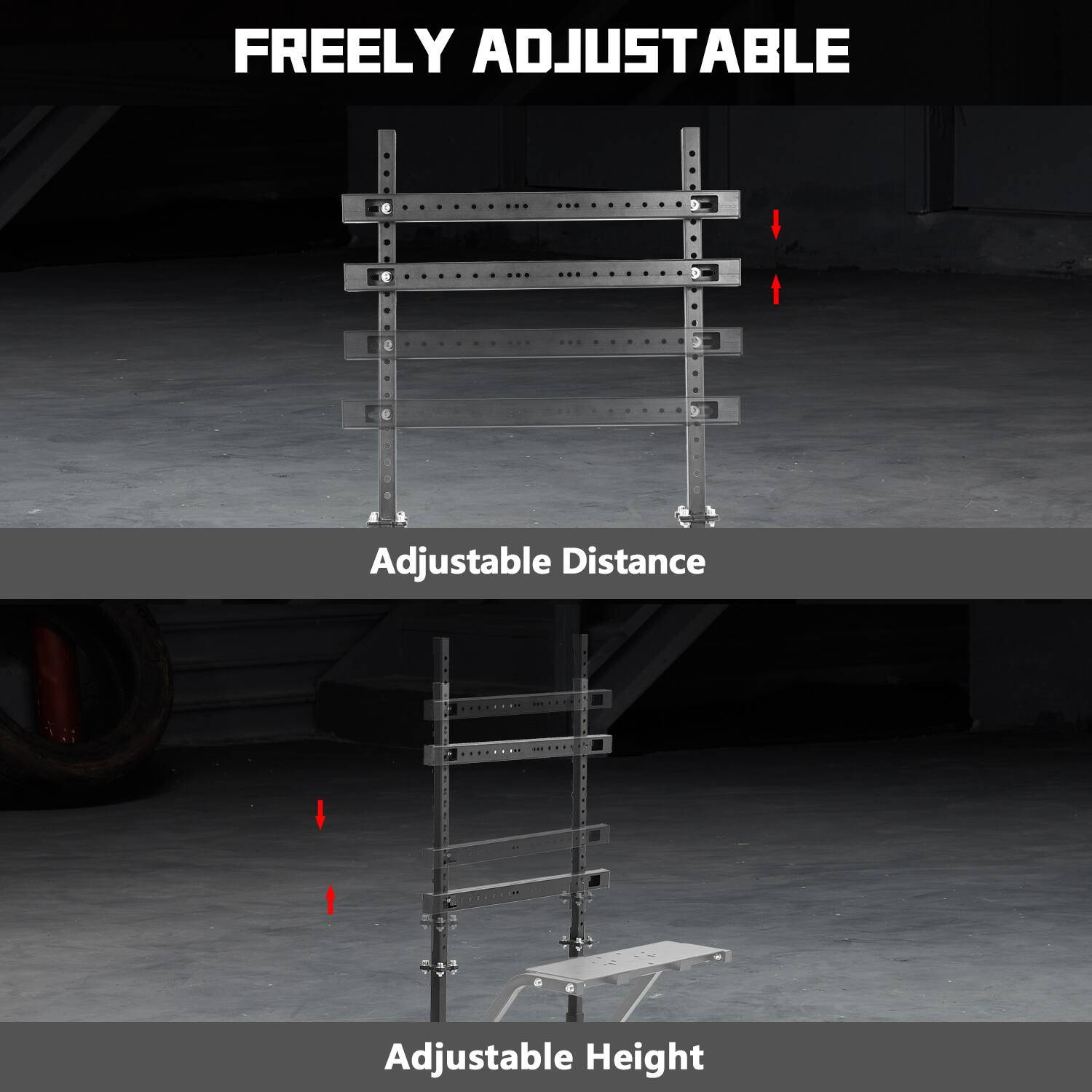 FREELY ADJUSTABLE

Adjustable Distance

Adjustable Height