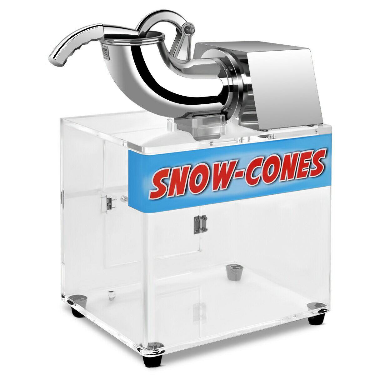 Costway - Electric Snow Cone Machine Ice Shaver Maker Shaving Crusher Dual Blades - White