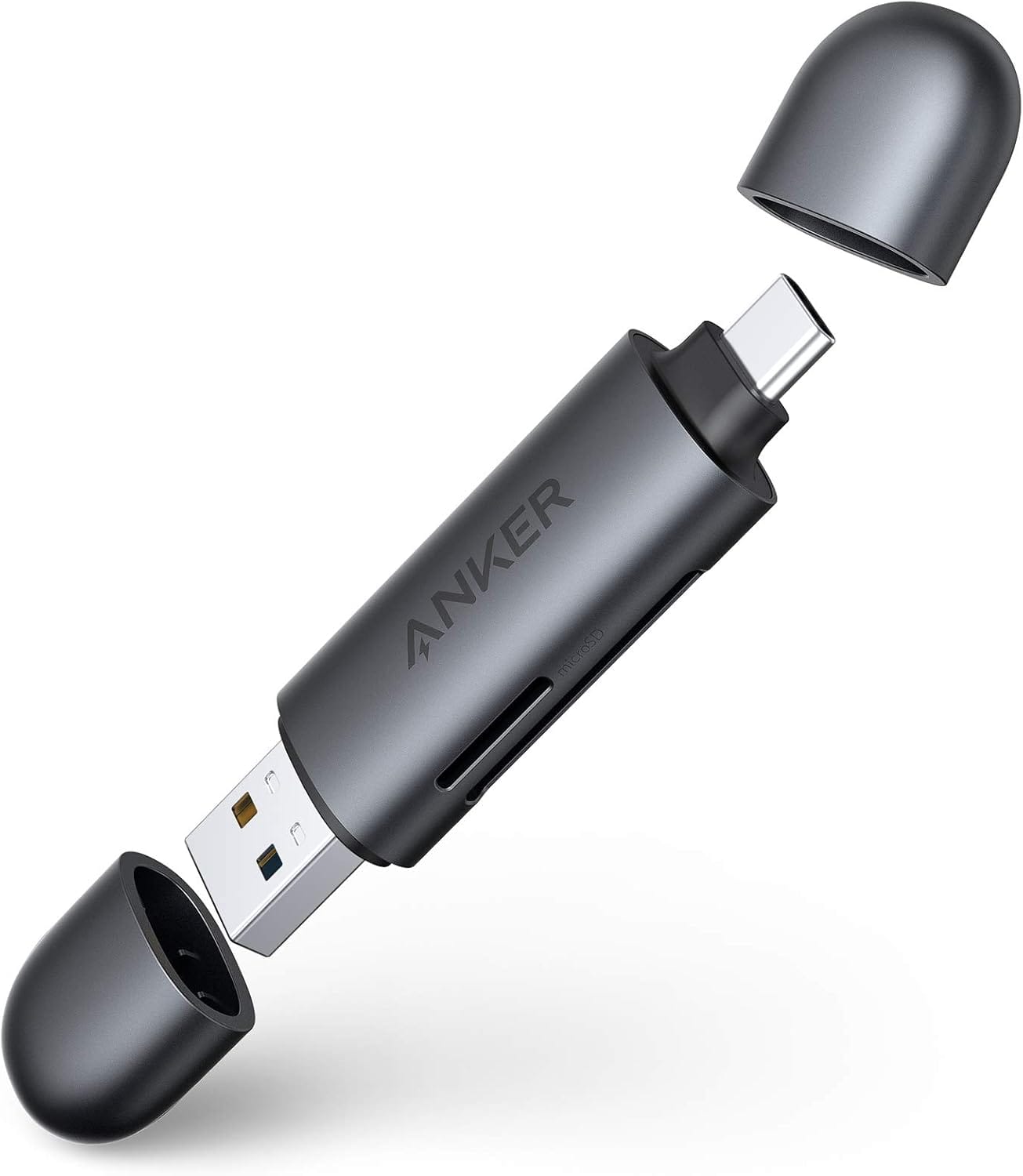 Anker - USB-C and USB 3.0 SD Card Reader - Gray