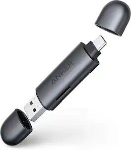 Anker - USB-C and USB 3.0 SD Card Reader - Gray
