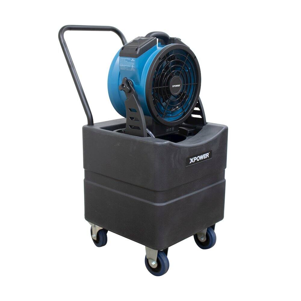 Angle. XPOWER - Battery Operated Variable Speed 11" Outdoor Cooling Misting Fan - Blue.