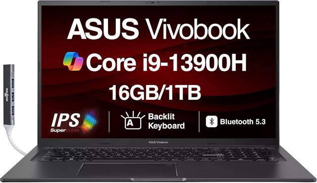 ASUS Vivobook T Core i9-13900H 16GB/1TB Backlit IPS A Keyboard Bluetooth 5.3 SuperCLEAR